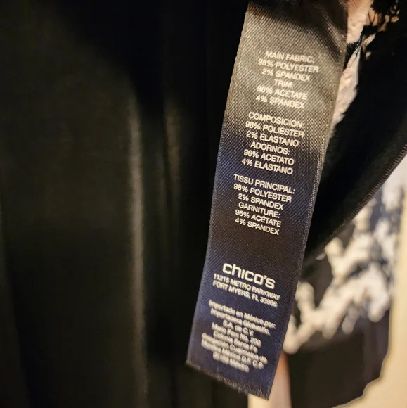 Chicos Travelers Elegant Black and White Women's 2 Piece Set - Picture 5 of 5